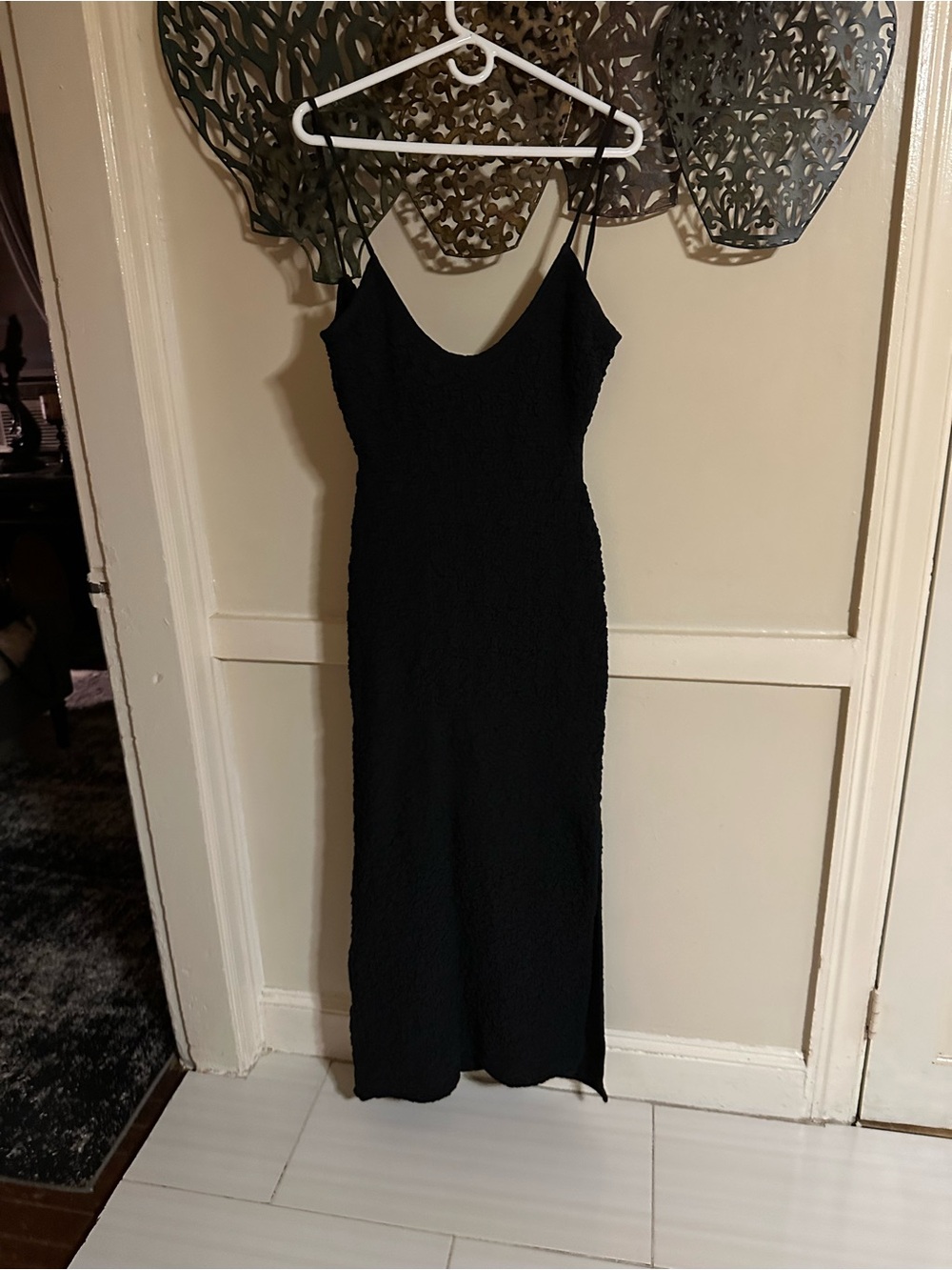 Free People Black Spaghetti-Strap V-Neck Maxi Dress